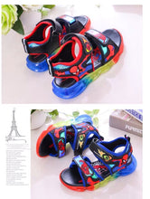 Load image into Gallery viewer, 儿童凉鞋男童2020新款夏季闪光小童蜘蛛侠沙滩鞋子中大童小孩发光