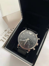 Load image into Gallery viewer, 🇺🇸美国直邮】Emporio Armani阿玛尼 男表男士石英时装表AR5980 银色/黑。