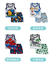 Load image into Gallery viewer, Spider-Man儿童背心短裤套装夏季男童蜘蛛侠衣服超薄透气无袖宝宝薄款纯棉潮