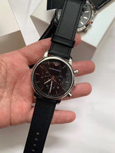 Load image into Gallery viewer, 🇺🇸美国直邮】Emporio Armani阿玛尼 男表男士石英时装表AR5980 银色/黑。