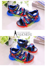 Load image into Gallery viewer, 儿童凉鞋男童2020新款夏季闪光小童蜘蛛侠沙滩鞋子中大童小孩发光