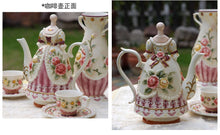 Load image into Gallery viewer, Coffee cup set玫瑰欧式陶瓷咖啡杯碟套装咖啡壶下午茶花茶壶茶杯 创意结婚礼物