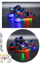 Load image into Gallery viewer, 儿童凉鞋男童2020新款夏季闪光小童蜘蛛侠沙滩鞋子中大童小孩发光