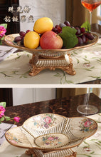 Load image into Gallery viewer, Chinese fruit plate set奢华欧式树脂花瓶水果盘烟灰缸纸巾盒套装创意家居装饰工艺品摆件