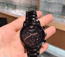 Load image into Gallery viewer, 🇺🇸美国直邮】Emporio Armani阿玛尼 男表男士石英时装表AR5980 银色/黑。