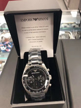 Load image into Gallery viewer, 🇺🇸美国直邮】Emporio Armani阿玛尼 男表男士石英时装表AR5980 银色/黑。