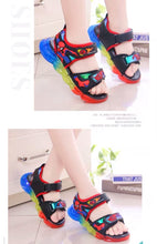 Load image into Gallery viewer, 儿童凉鞋男童2020新款夏季闪光小童蜘蛛侠沙滩鞋子中大童小孩发光