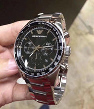 Load image into Gallery viewer, 🇺🇸美国直邮】Emporio Armani阿玛尼 男表男士石英时装表AR5980 银色/黑。