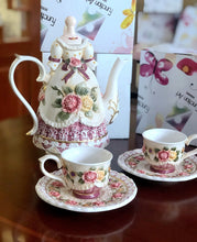 Load image into Gallery viewer, Coffee cup set玫瑰欧式陶瓷咖啡杯碟套装咖啡壶下午茶花茶壶茶杯 创意结婚礼物