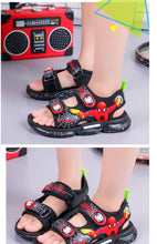 Load image into Gallery viewer, 儿童凉鞋男童2020新款夏季闪光小童蜘蛛侠沙滩鞋子中大童小孩发光