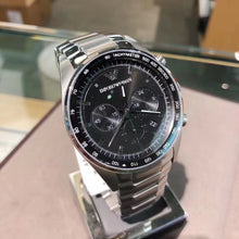 Load image into Gallery viewer, 🇺🇸美国直邮】Emporio Armani阿玛尼 男表男士石英时装表AR5980 银色/黑。