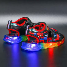 Load image into Gallery viewer, 儿童凉鞋男童2020新款夏季闪光小童蜘蛛侠沙滩鞋子中大童小孩发光