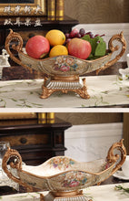 Load image into Gallery viewer, Chinese fruit plate set奢华欧式树脂花瓶水果盘烟灰缸纸巾盒套装创意家居装饰工艺品摆件