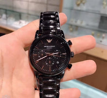 Load image into Gallery viewer, 🇺🇸美国直邮】Emporio Armani阿玛尼 男表男士石英时装表AR5980 银色/黑。