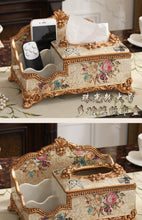 Load image into Gallery viewer, Chinese fruit plate set奢华欧式树脂花瓶水果盘烟灰缸纸巾盒套装创意家居装饰工艺品摆件