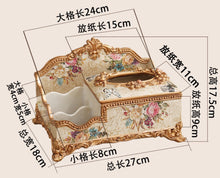 Load image into Gallery viewer, Chinese fruit plate set奢华欧式树脂花瓶水果盘烟灰缸纸巾盒套装创意家居装饰工艺品摆件