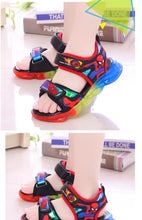 Load image into Gallery viewer, 儿童凉鞋男童2020新款夏季闪光小童蜘蛛侠沙滩鞋子中大童小孩发光
