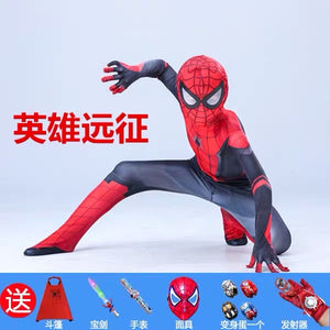 Spider-Man儿童节蜘蛛侠衣服儿童男套装紧身衣童装钢铁英雄远征超凡归来服装