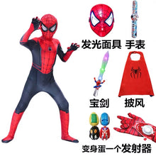 将图片加载到图库查看器，Spider-Man儿童节蜘蛛侠衣服儿童男套装紧身衣童装钢铁英雄远征超凡归来服装
