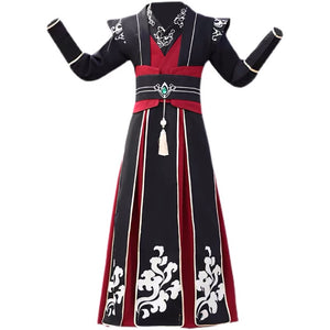 Children's Hanfu Boy's Handsome Student's Ancient Costume Chinese Style Xiake Young Master's Tang Costume Performance Suit Autumn and Winter Suit儿童汉服男童帅气学生古装中国风侠客公子少爷唐装表演服秋冬套装