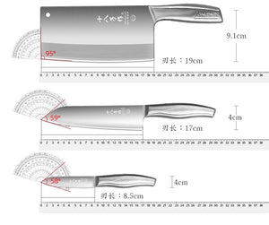 China chopper Versatile Butcher Cleaver Chopper Knife Slicing Meat Chopping Bones for Home Kitchen and Restaurant十八子作菜刀 家用厨师专用不锈钢切肉切片斩切免磨厨房刀具套装