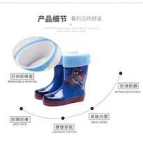 将图片加载到图库查看器，Children&#39;s rain shoes suit 儿童雨鞋雨衣雨伞套装男童蜘蛛侠时尚防滑卡通雨靴小孩水鞋学生鞋
