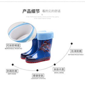 Children's rain shoes suit 儿童雨鞋雨衣雨伞套装男童蜘蛛侠时尚防滑卡通雨靴小孩水鞋学生鞋