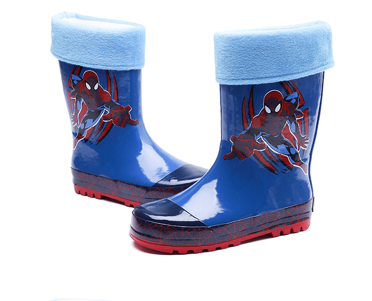 Spider man rain shoes儿童雨鞋雨衣雨伞套装男童蜘蛛侠时尚防滑卡通