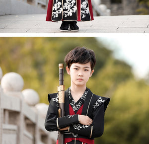 Children's Hanfu Boy's Handsome Student's Ancient Costume Chinese Style Xiake Young Master's Tang Costume Performance Suit Autumn and Winter Suit儿童汉服男童帅气学生古装中国风侠客公子少爷唐装表演服秋冬套装