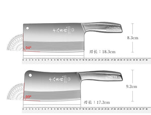 China chopper Versatile Butcher Cleaver Chopper Knife Slicing Meat Chopping Bones for Home Kitchen and Restaurant十八子作菜刀 家用厨师专用不锈钢切肉切片斩切免磨厨房刀具套装