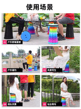 将图片加载到图库查看器，Two 2Netred thickened folding stool adjustable telescopic portable outdoor travel fishing chair household plastic stool网红加厚折叠凳可调节伸缩便携式户外旅行钓鱼椅子家用塑料小凳子
