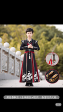 将图片加载到图库查看器，Children&#39;s Hanfu Boy&#39;s Handsome Student&#39;s Ancient Costume Chinese Style Xiake Young Master&#39;s Tang Costume Performance Suit Autumn and Winter Suit儿童汉服男童帅气学生古装中国风侠客公子少爷唐装表演服秋冬套装
