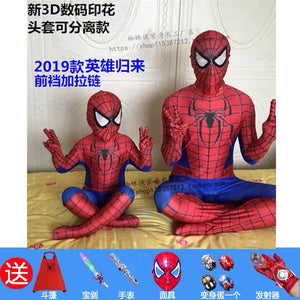 Spider-Man儿童节蜘蛛侠衣服儿童男套装紧身衣童装钢铁英雄远征超凡归来服装