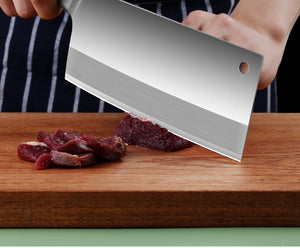 China chopper Versatile Butcher Cleaver Chopper Knife Slicing Meat Chopping Bones for Home Kitchen and Restaurant十八子作菜刀 家用厨师专用不锈钢切肉切片斩切免磨厨房刀具套装