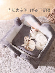 Cat's nest keeps warm in winter, all-purpose house type villa, enclosed bed house, cat's nest, pet and cat products in winter