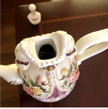 将图片加载到图库查看器，Coffee cup set玫瑰欧式陶瓷咖啡杯碟套装咖啡壶下午茶花茶壶茶杯 创意结婚礼物
